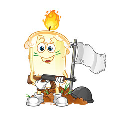candle army character. cartoon mascot vector