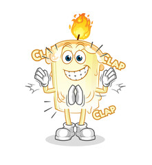 candle applause illustration. character vector