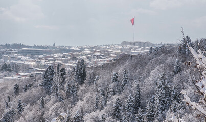 istanbul city snow winter panorama nature