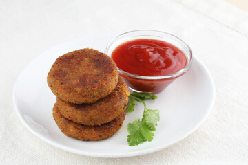 Homemade  vegetables cutlets with fresh herbs