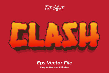 Clash text effect. editable and easy to use. premium vector - obrazy, fototapety, plakaty