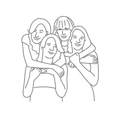 Female friends hugging each other.