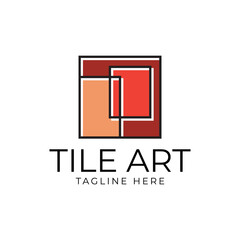 simple and unique tile art logo design