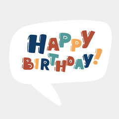 Vector illustration of Happy Birthday speech ballon