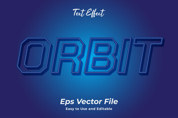 Orbit text effect. editable and easy to use. premium vector