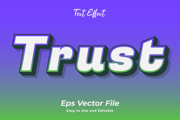 Trust text effect. editable and easy to use. premium vector