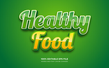 Healthy  Food 3D text style effect	