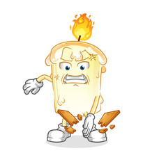 candle karate mascot. cartoon vector