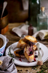 Rabbit liver pate crostini  .style rustic