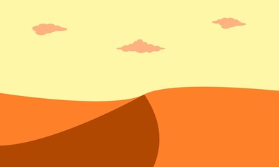 Flat landscape design vector illustration with desert