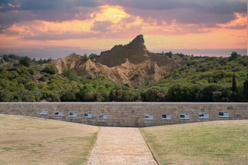 Commemorative Site view in Gallipoli, April 25 is the day of national commemoration of the "first world war of 1915" and each year is referred to as "Anzac Day". Canakkale - TURKEY