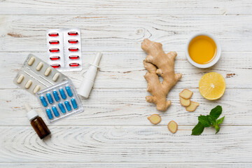 Natural cold and flu home remedies. Natural ingredients for immunity stimulation and viruses...