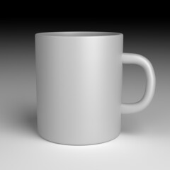 white mockup mug cup 3d rendering