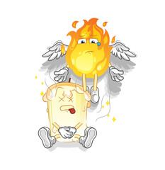 candle spirit leaves the body mascot. cartoon vector