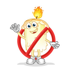say no to candle mascot. cartoon vector