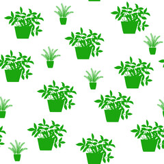 Home plants seamless pattern