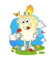 candle pick flowers in spring. character vector