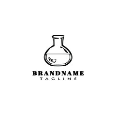 erlenmeyer cartoon logo template icon black isolated vector illustration