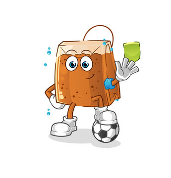 tea bag playing soccer illustration. character vector