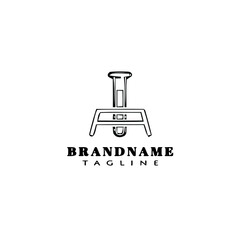 erlenmeyer cartoon logo template icon black isolated vector illustration