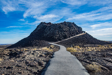 path going up to volcanic rock