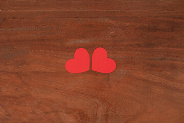 Two red hearts isolated for pandemic valentines day