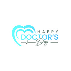 World, international happy Doctor's Day flat vector logo design
