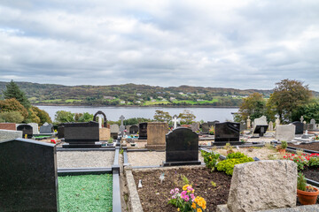 Cemetry with Atlantic view in Killybegs, County Donegal - Ireland
