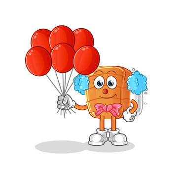 recommend clip art: sushi clown with balloons vector. cartoon character