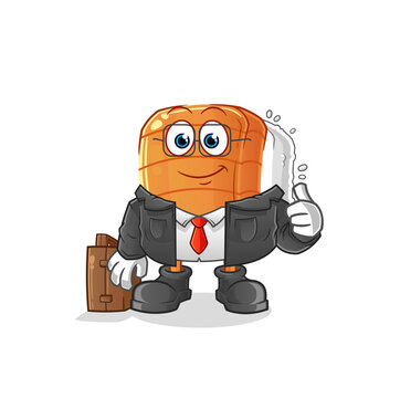 sushi office worker mascot. cartoon vector