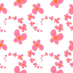seamless background with butterfly-like flowers