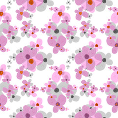 seamless pattern with flowers and butterflies