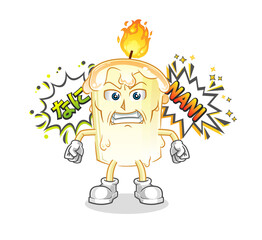 candle anime angry vector. cartoon character