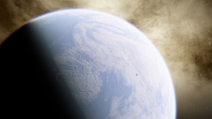 Naklejka premium Abstract planets and space background