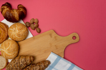 Different loaves of bread and rolls