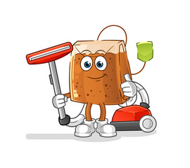 tea bag clean with a vacuum . character vector