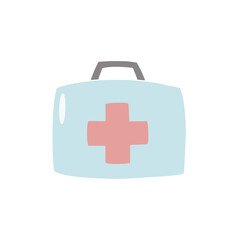 medical bag flat doodle hand drawn