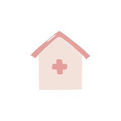 hospital flat doodle hand drawn