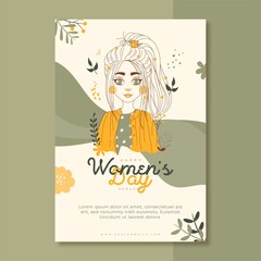 International women's day illustration with profile of woman