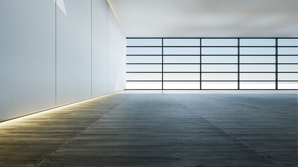 house with big glass window and wooden floor