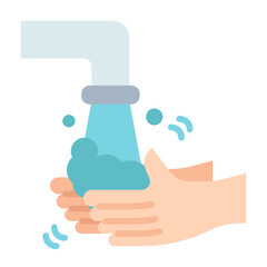 hand washing flat icon