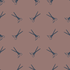 Scissors seamless pattern. Retro salon background.
