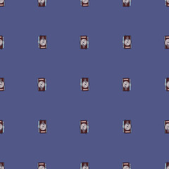 Photo camera seamless pattern. Cute vintage cameras background.
