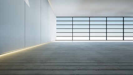 house with big glass window and wooden floor