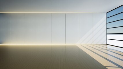 house with big glass window and wooden floor