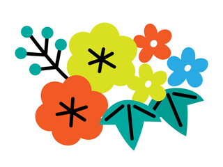 vivid color illustration of flowers