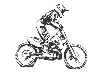 Fototapeta na wymiar Motocross Jump silhouette Vector isolated on white background.