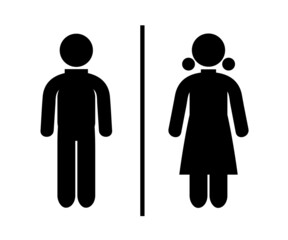 Women's and men's restroom icon on a white background. Symbol. Vector illustration.