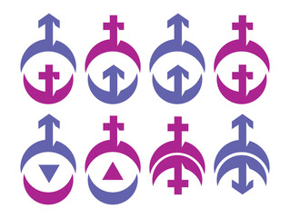 Male and female sexual gender orientation design element set icons. Vector illustration