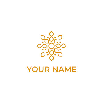 Luxury flower letter s vector logotype. Linear universal sun design logo